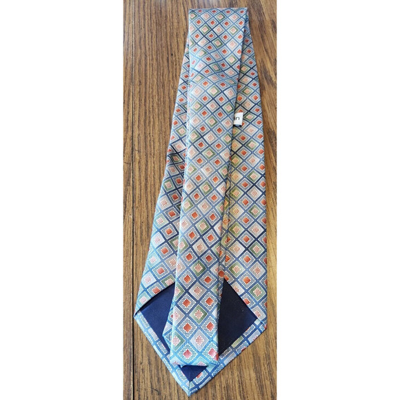 Pierre Cardin 100% Silk Men’s Neck Tie Diamond Geometric Pattern Blue Red Green - Picture 2 of 7